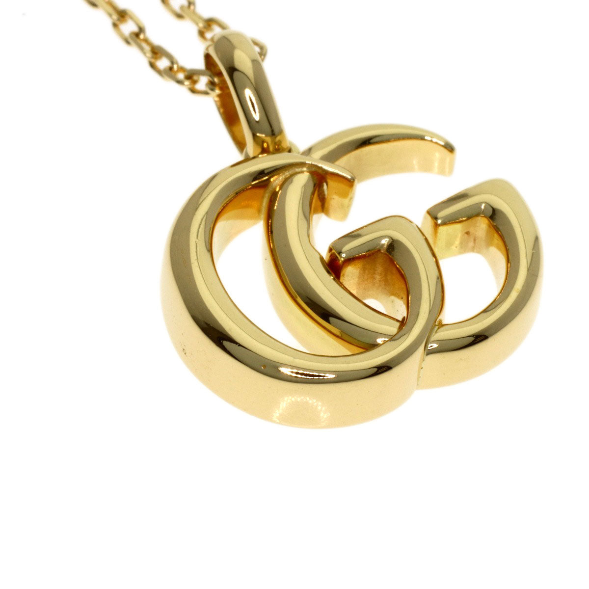 GUCCI GG Running Long Necklace K18 Yellow Gold Ladies [Used]