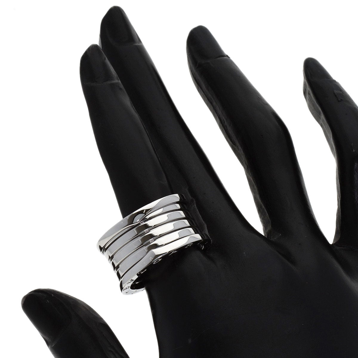BVLGARI B.zero1 5 Bands #62 Ring K18 White Gold Ladies [Used]