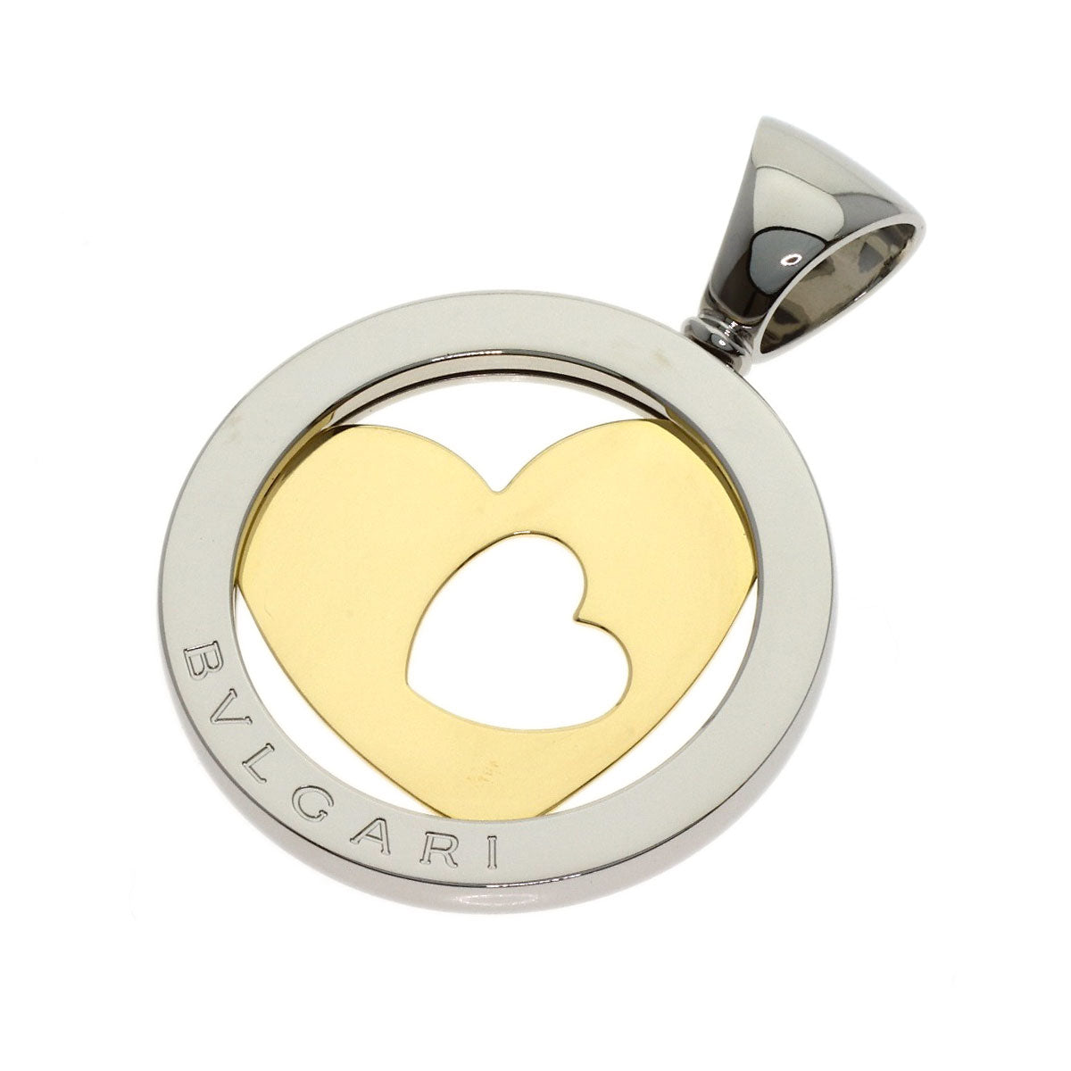BVLGARI Tond Heart Pendant top K18 Yellow Gold Stainless SteelLadies [Used]