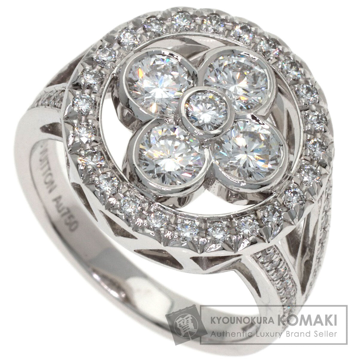 LOUIS VUITTON Berg Blossom GM Diamond #50 Ring K18 White Gold Ladies [Used]
