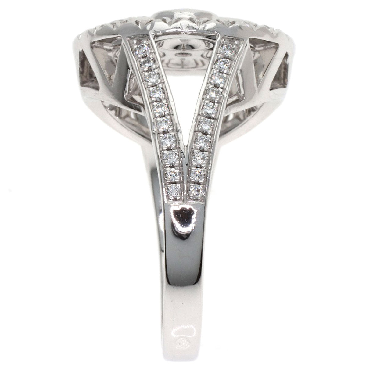 LOUIS VUITTON Berg Blossom GM Diamond #50 Ring K18 White Gold Ladies [Used]