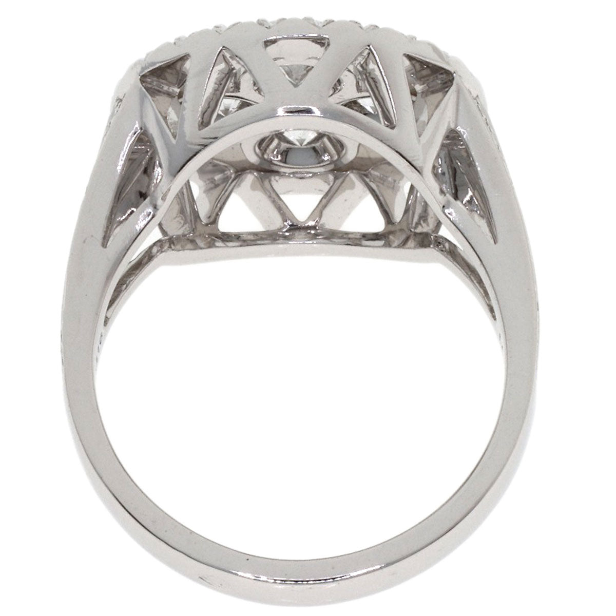 LOUIS VUITTON Berg Blossom GM Diamond #50 Ring K18 White Gold Ladies [Used]