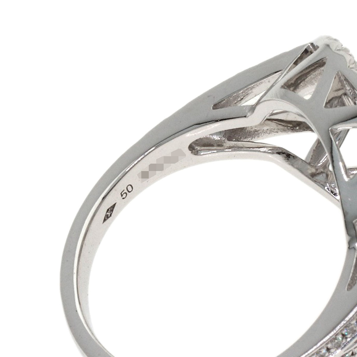 LOUIS VUITTON Berg Blossom GM Diamond #50 Ring K18 White Gold Ladies [Used]