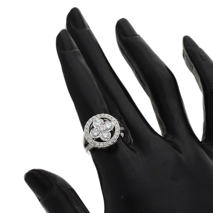 LOUIS VUITTON Berg Blossom GM Diamond #50 Ring K18 White Gold Ladies [Used]