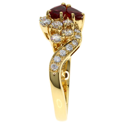 POLA Ruby Diamond Ring K18 Yellow Gold Ladies [Used]