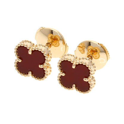 Van Cleef & Arpels Sweet Alhambra Carnelian earring K18 Pink Gold Ladies [Used]