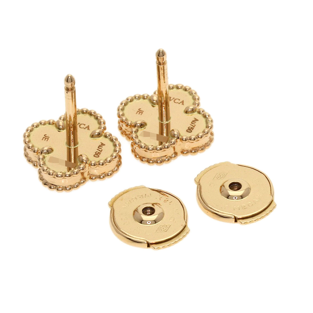 Van Cleef & Arpels Sweet Alhambra Carnelian earring K18 Pink Gold Ladies [Used]