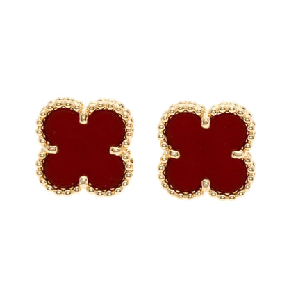 Van Cleef & Arpels Sweet Alhambra Carnelian earring K18 Pink Gold Ladies [Used]