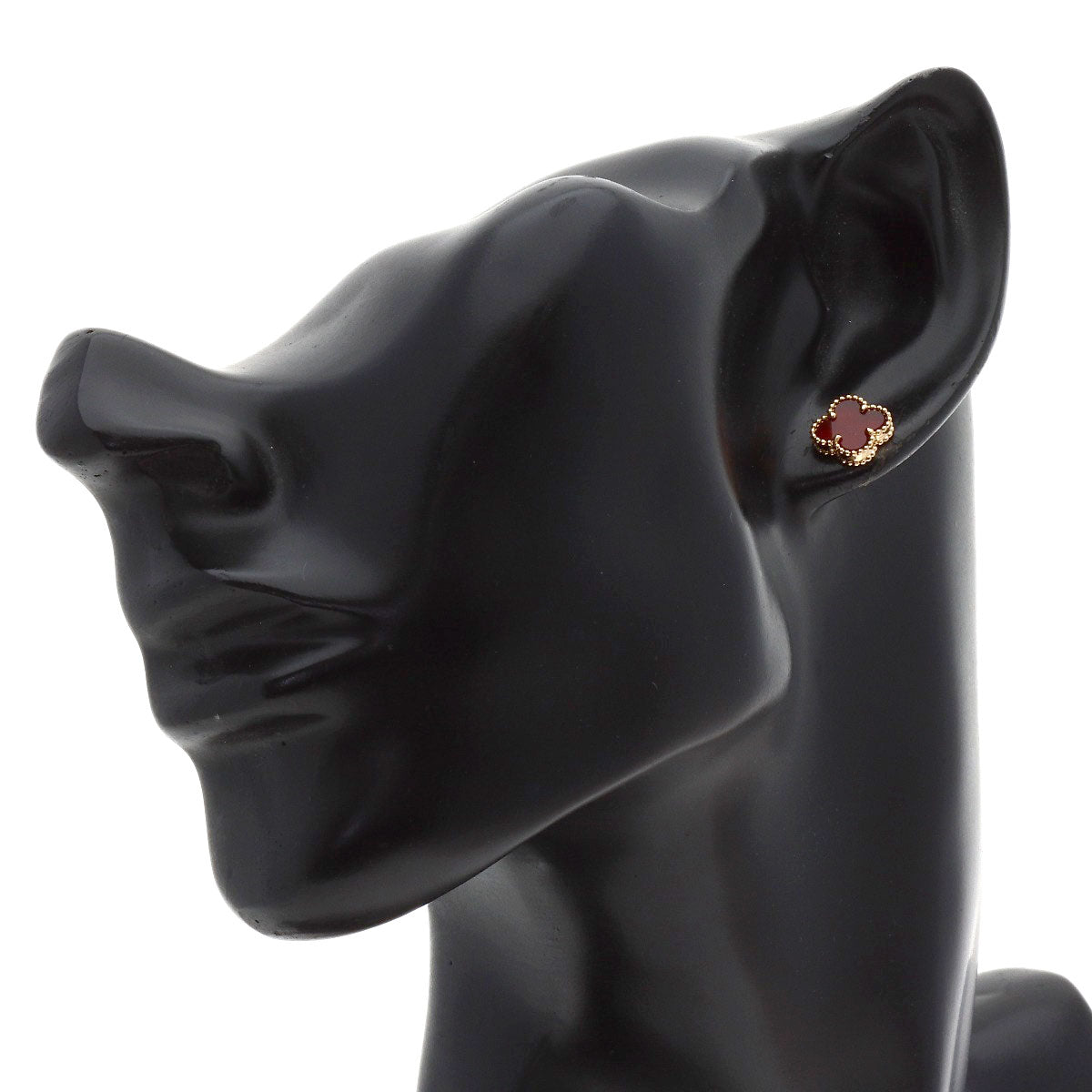Van Cleef & Arpels Sweet Alhambra Carnelian earring K18 Pink Gold Ladies [Used]