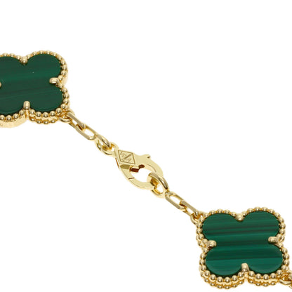 Van Cleef & Arpels Vintage Alhambra Malachite Bracelet K18 Yellow Gold Ladies [Used]
