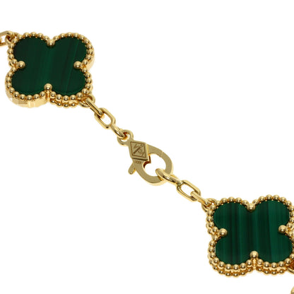 Van Cleef & Arpels Vintage Alhambra Malachite Bracelet K18 Yellow Gold Ladies [Used]