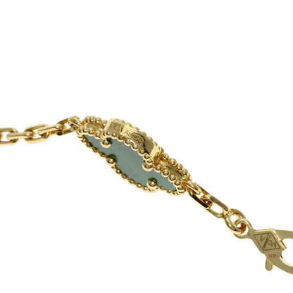 Van Cleef & Arpels Vintage Alhambra Malachite Bracelet K18 Yellow Gold Ladies [Used]