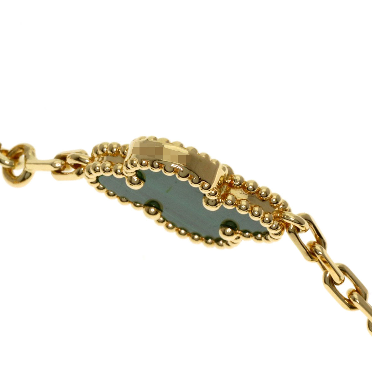 Van Cleef & Arpels Vintage Alhambra Malachite Bracelet K18 Yellow Gold Ladies [Used]