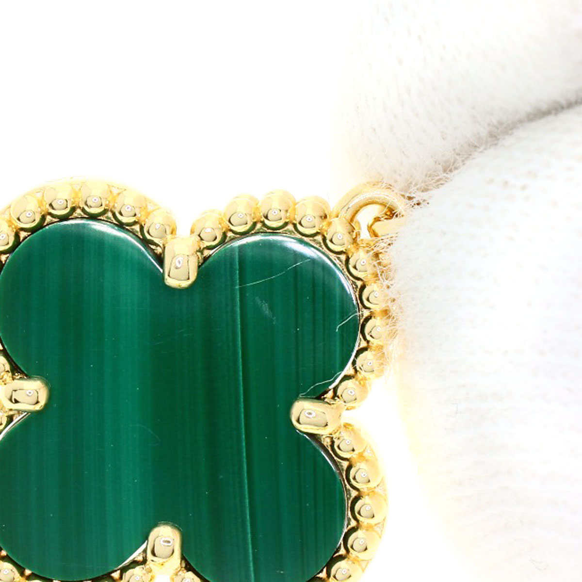 Van Cleef & Arpels Vintage Alhambra Malachite Bracelet K18 Yellow Gold Ladies [Used]