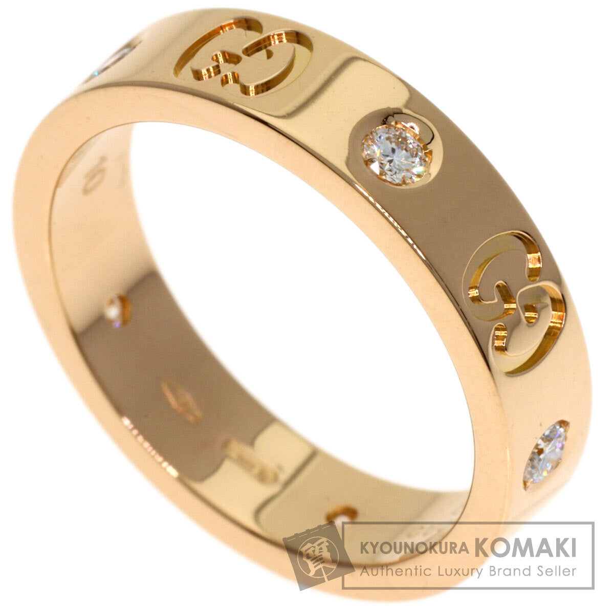 GUCCI Icon Diamond #10 Ring K18 Pink Gold Ladies [Used]