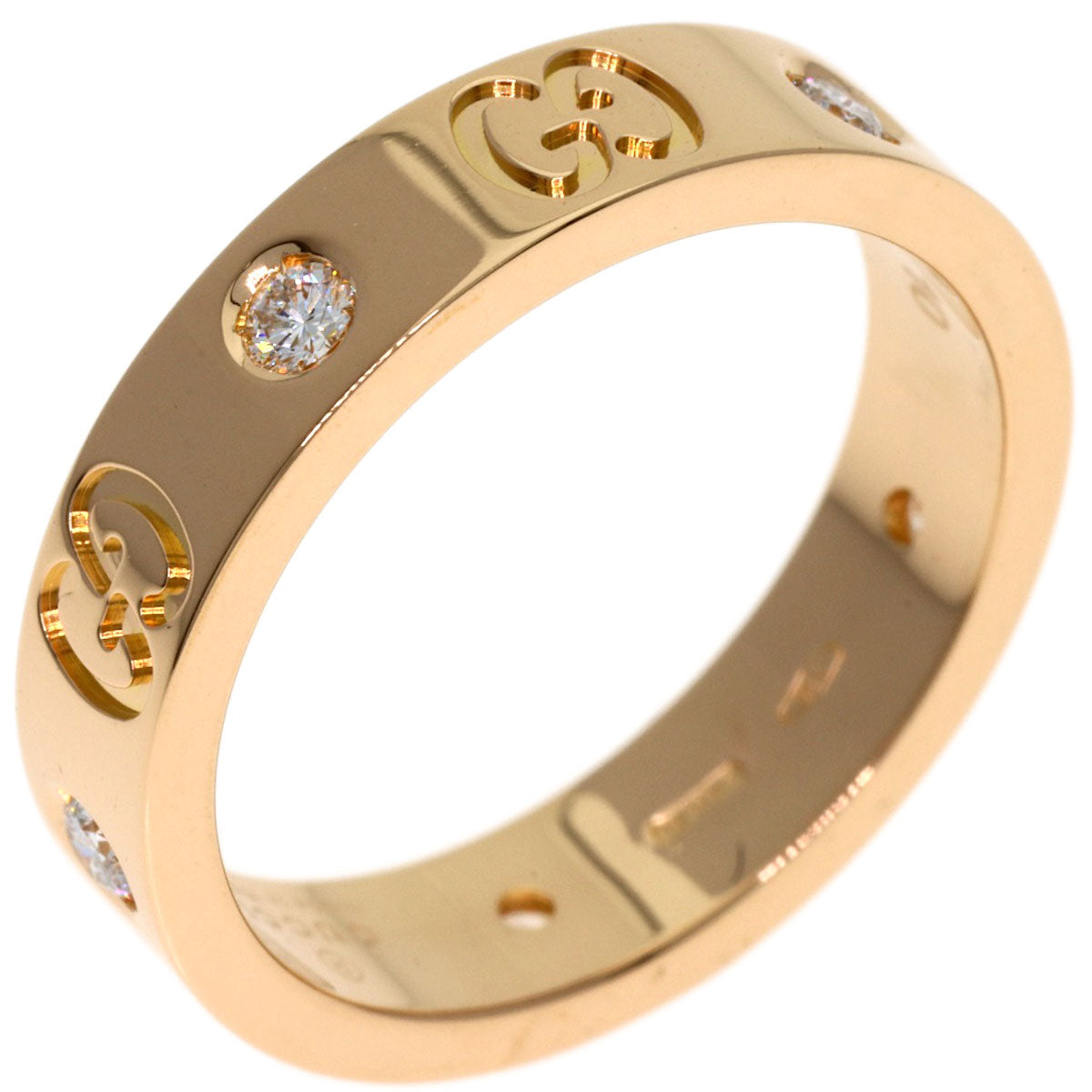 GUCCI Icon Diamond #10 Ring K18 Pink Gold Ladies [Used]