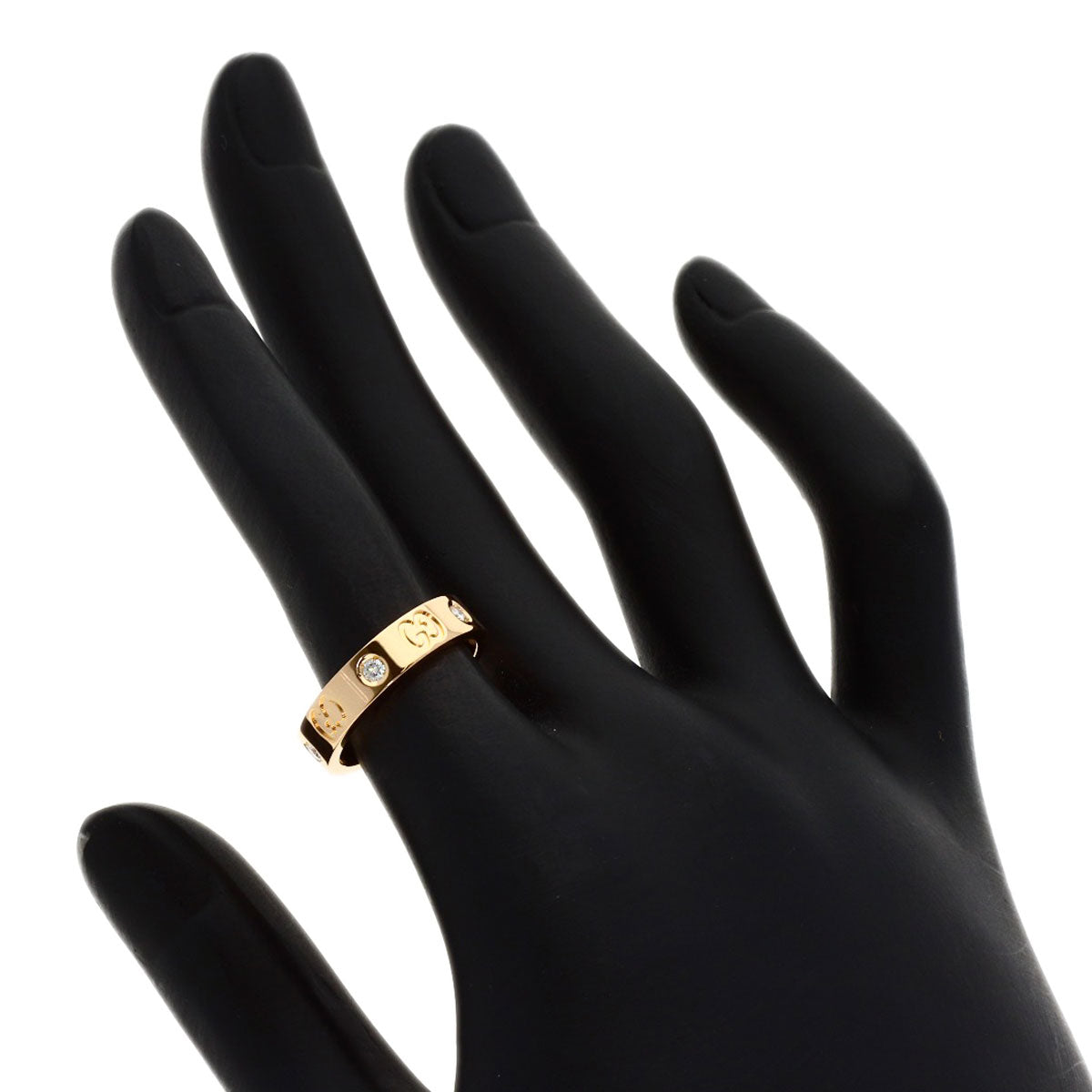 GUCCI Icon Diamond #10 Ring K18 Pink Gold Ladies [Used]