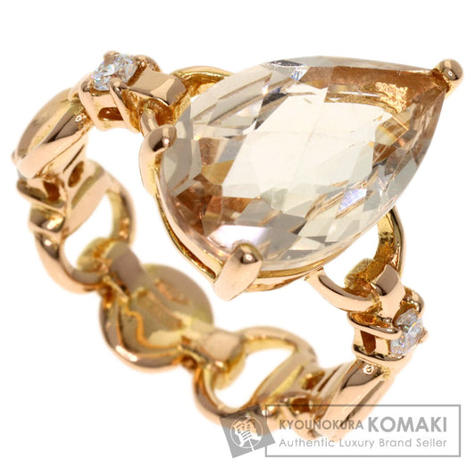 GUCCI White Topaz Diamond #8 Ring K18 Pink Gold Ladies [Used]