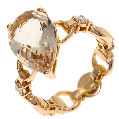 GUCCI White Topaz Diamond #8 Ring K18 Pink Gold Ladies [Used]