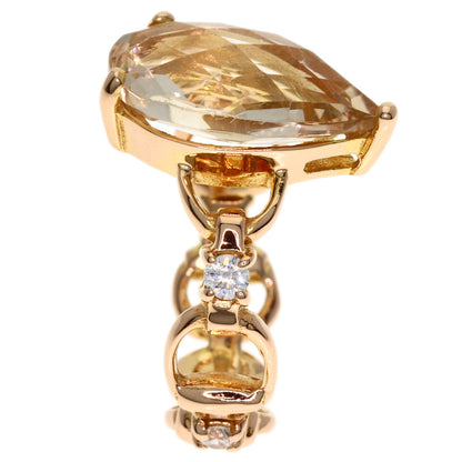 GUCCI White Topaz Diamond #8 Ring K18 Pink Gold Ladies [Used]