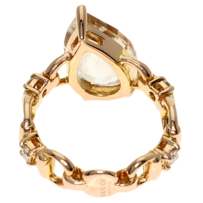 GUCCI White Topaz Diamond #8 Ring K18 Pink Gold Ladies [Used]