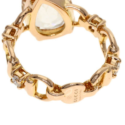 GUCCI White Topaz Diamond #8 Ring K18 Pink Gold Ladies [Used]