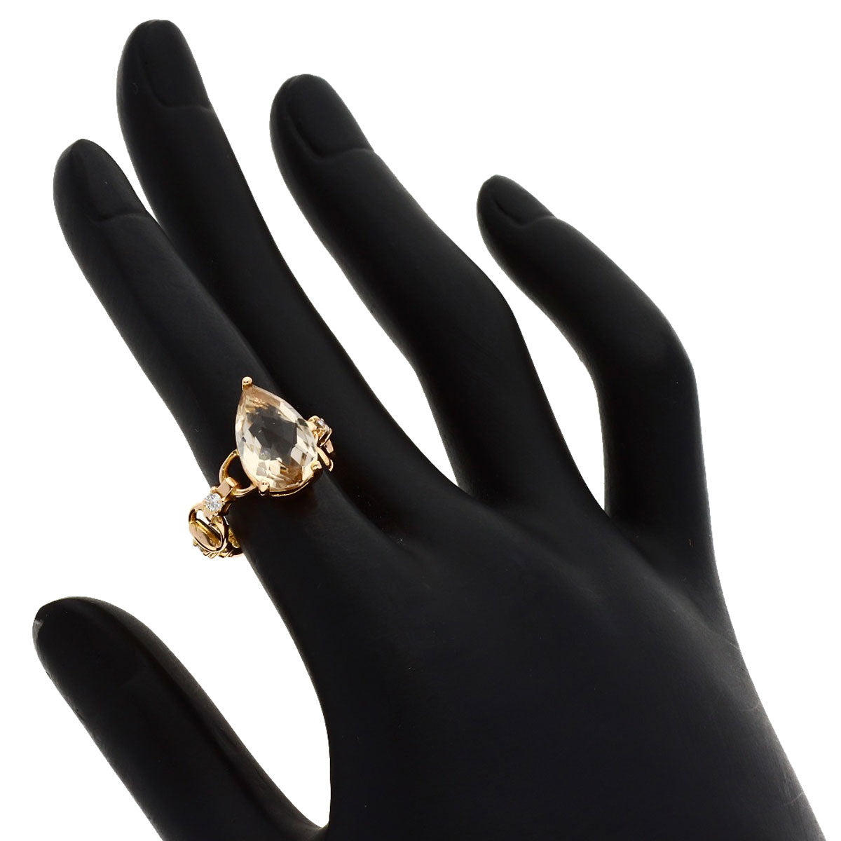 GUCCI White Topaz Diamond #8 Ring K18 Pink Gold Ladies [Used]