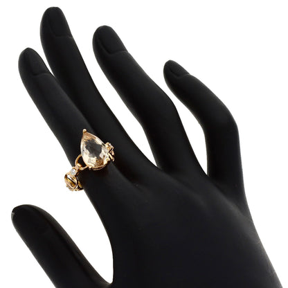 GUCCI White Topaz Diamond #8 Ring K18 Pink Gold Ladies [Used]