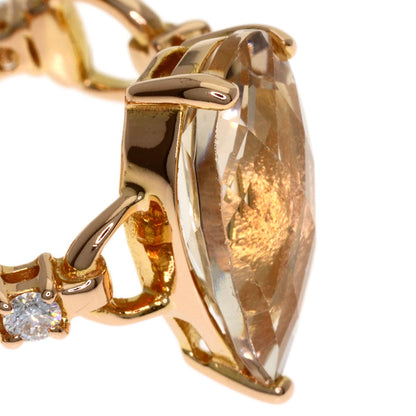 GUCCI White Topaz Diamond #8 Ring K18 Pink Gold Ladies [Used]
