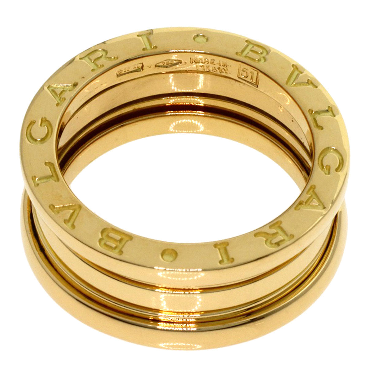 BVLGARI B.zero1 3-band #51 Ring K18 Yellow Gold Ladies [Used]