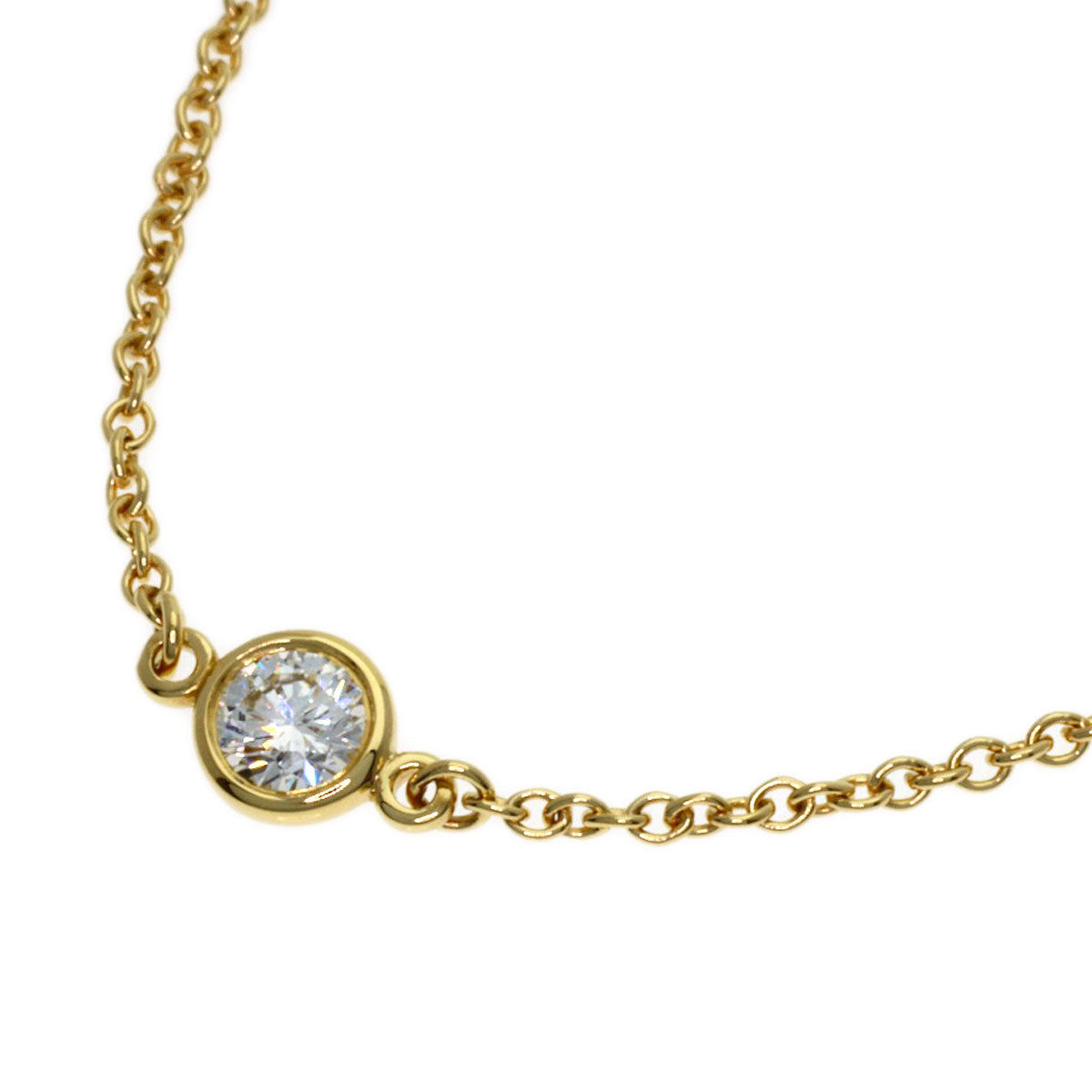 TIFFANY&Co. By The Yard 3P Diamond Necklace K18 Yellow Gold Ladies [Used]