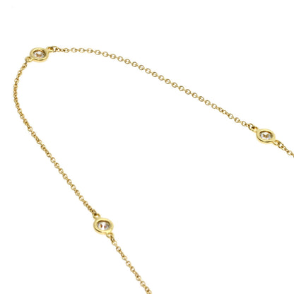 TIFFANY&Co. By The Yard 3P Diamond Necklace K18 Yellow Gold Ladies [Used]