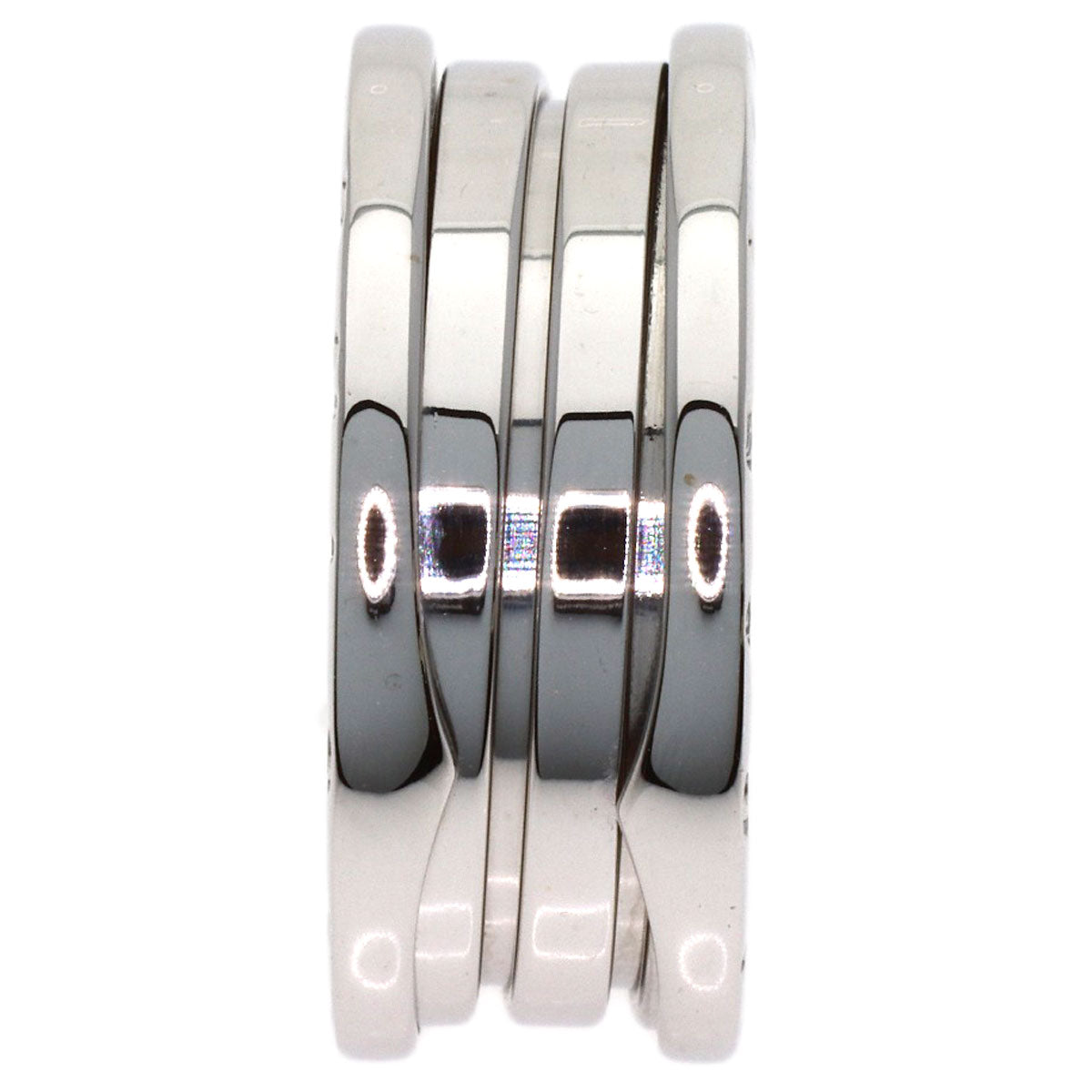BVLGARI B.zero1 3 Bands #56 Ring K18 White Gold Ladies [Used]