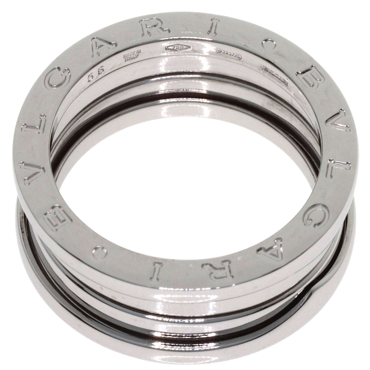 BVLGARI B.zero1 3 Bands #56 Ring K18 White Gold Ladies [Used]