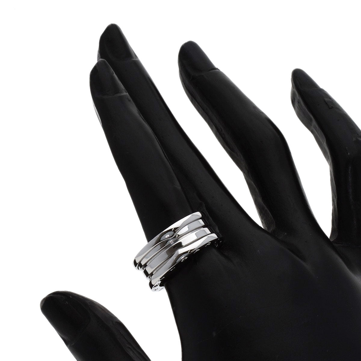 BVLGARI B.zero1 3 Bands #56 Ring K18 White Gold Ladies [Used]