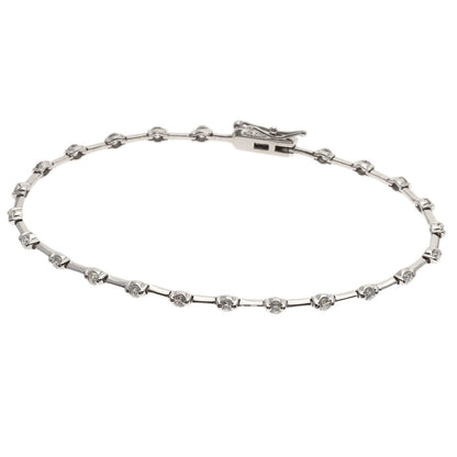 De Beers LINE Diamond Bracelet K18 White Gold Ladies [Used]