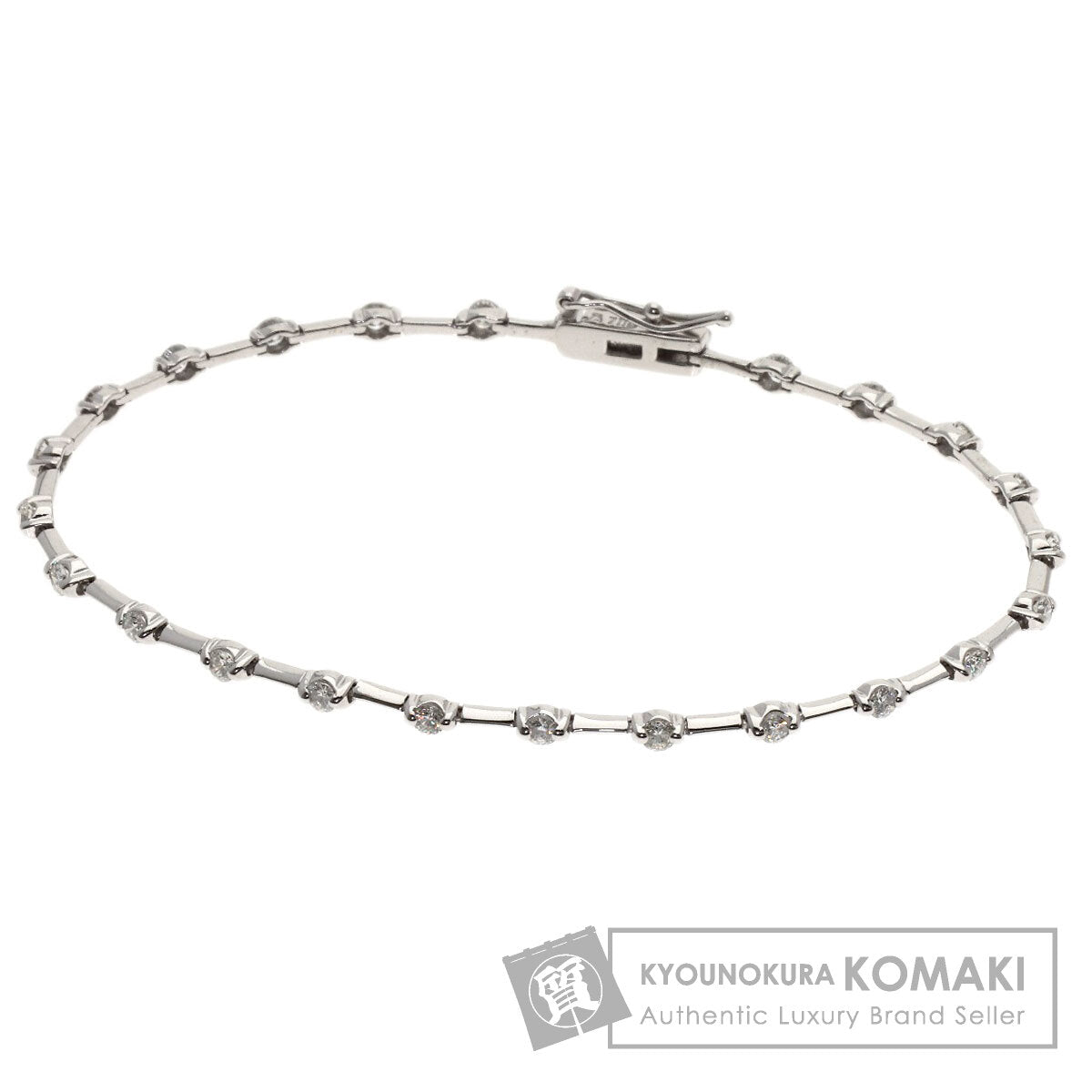 De Beers LINE Diamond Bracelet K18 White Gold Ladies [Used]