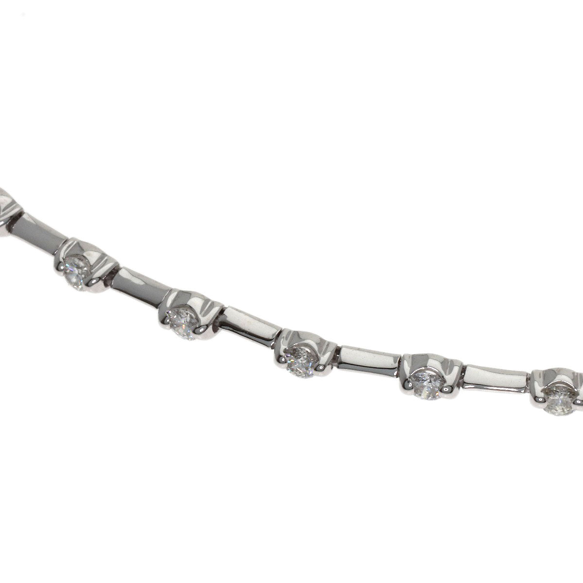 De Beers LINE Diamond Bracelet K18 White Gold Ladies [Used]