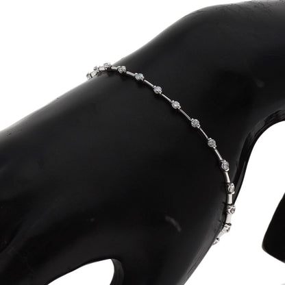 De Beers LINE Diamond Bracelet K18 White Gold Ladies [Used]