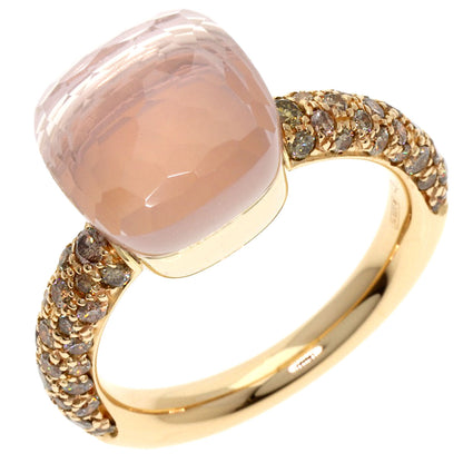 Pomellato Nude Rose Quartz Diamond #53 Ring K18 Pink Gold Ladies [Used]