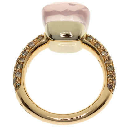 Pomellato Nude Rose Quartz Diamond #53 Ring K18 Pink Gold Ladies [Used]
