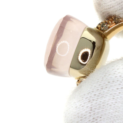 Pomellato Nude Rose Quartz Diamond #53 Ring K18 Pink Gold Ladies [Used]