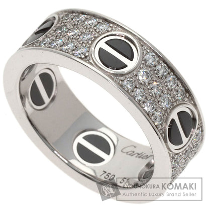 CARTIER Love Ring Full Pave Diamond Ceramic #51 Ring K18 White Gold Ladies [Used]