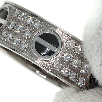 CARTIER Love Ring Full Pave Diamond Ceramic #51 Ring K18 White Gold Ladies [Used]