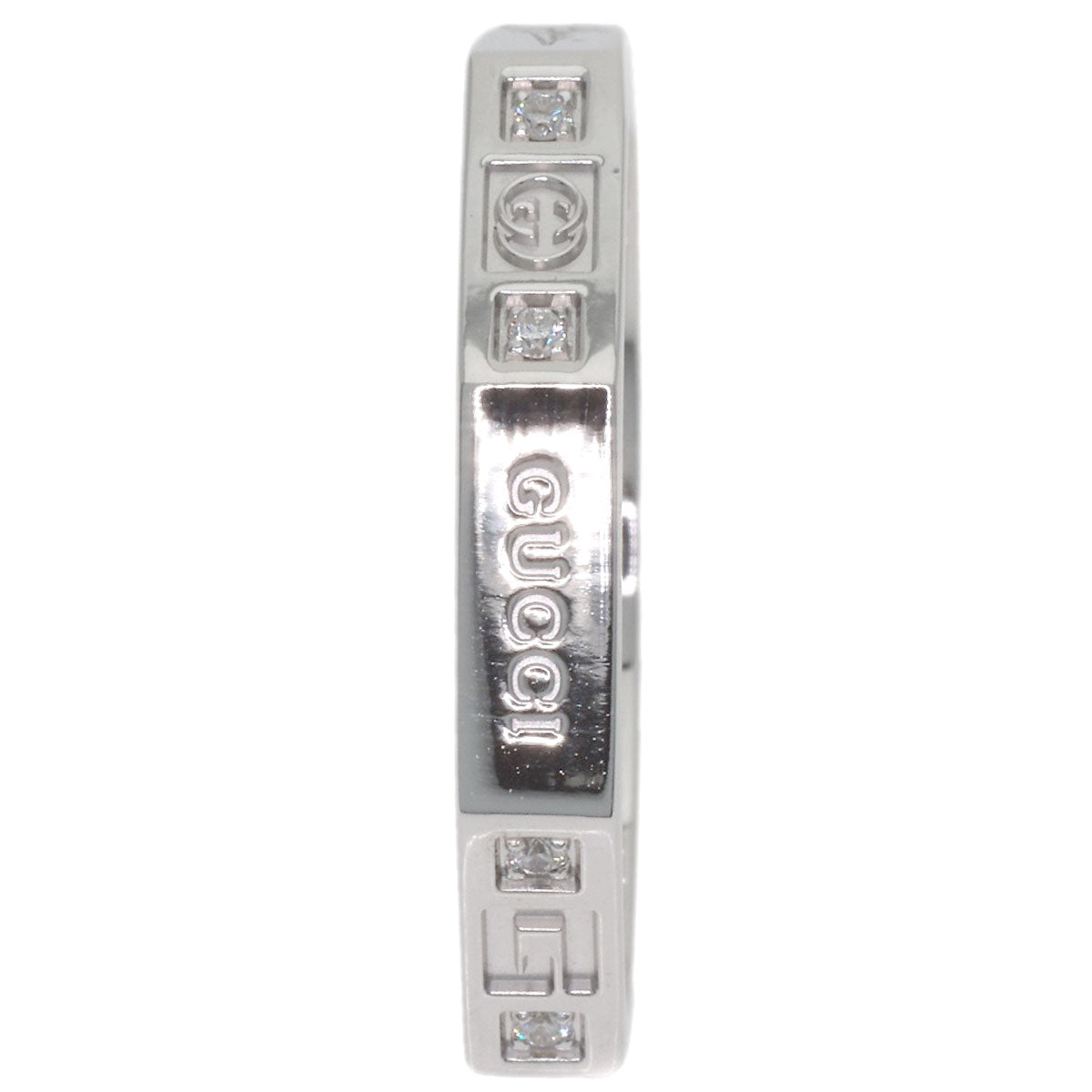 GUCCI Octagonal Diamond #22 Ring K18 White Gold Ladies [Used]