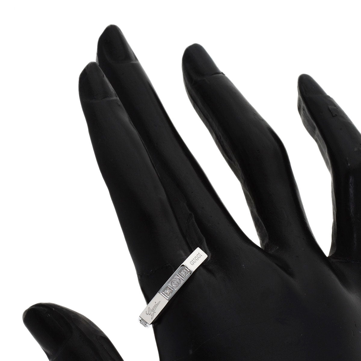 GUCCI Octagonal Diamond #22 Ring K18 White Gold Ladies [Used]