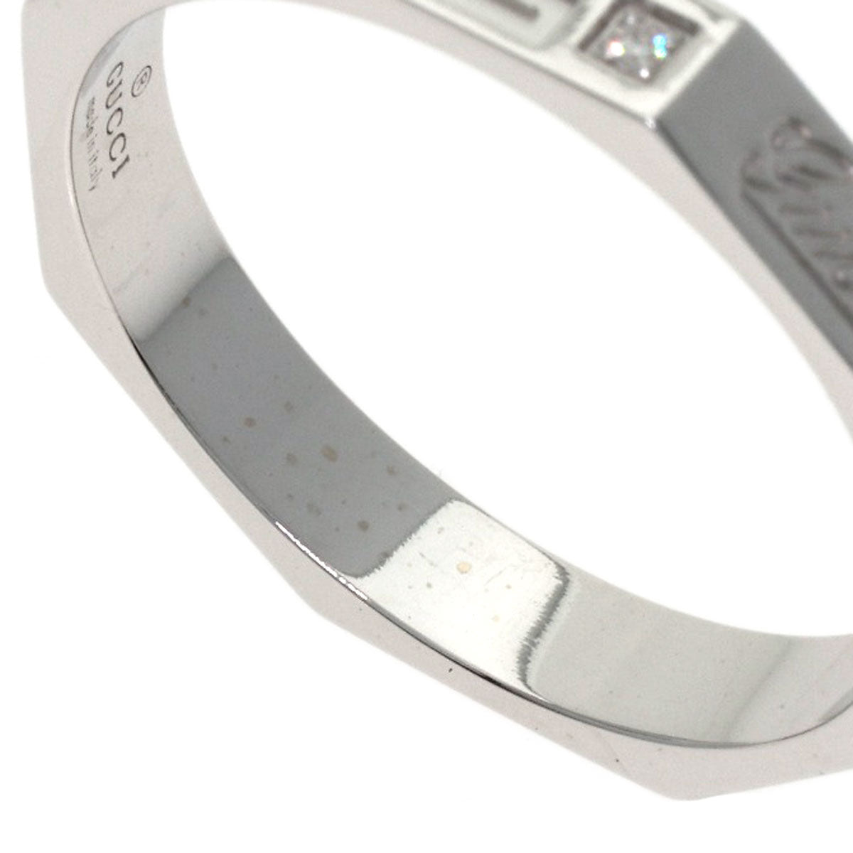 GUCCI Octagonal Diamond #22 Ring K18 White Gold Ladies [Used]