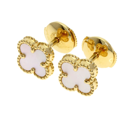 Van Cleef & Arpels Sweet Alhambra Shell earring K18 Yellow Gold Ladies [Used]