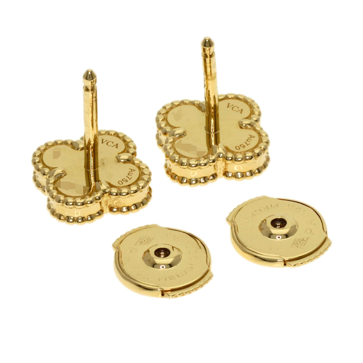 Van Cleef & Arpels Sweet Alhambra Shell earring K18 Yellow Gold Ladies [Used]