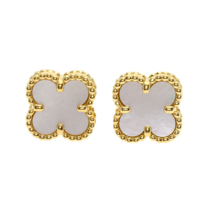Van Cleef & Arpels Sweet Alhambra Shell earring K18 Yellow Gold Ladies [Used]